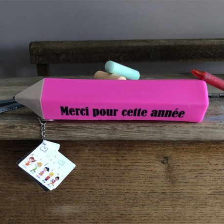 Trousse Crayon Merci Maîtresse Vert