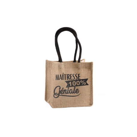 Petit Sac Shopping en Jute Maîtresse 100% Géniale