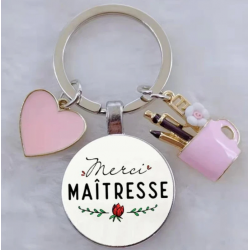 Cadeau maitresse pas cher : Porte-Clés Merci Maîtresse